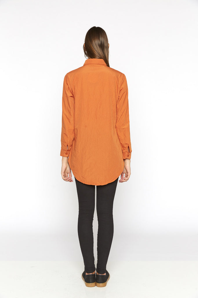 Tangerine Embroidered Long Blouse